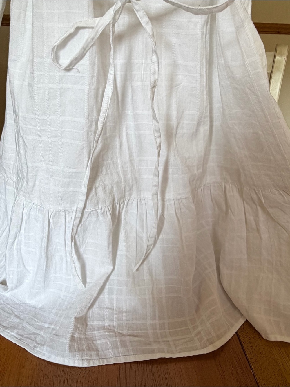 NWT LOFT White Textured Tie-Waist Tunic Dress Large - Picture 2 of 5